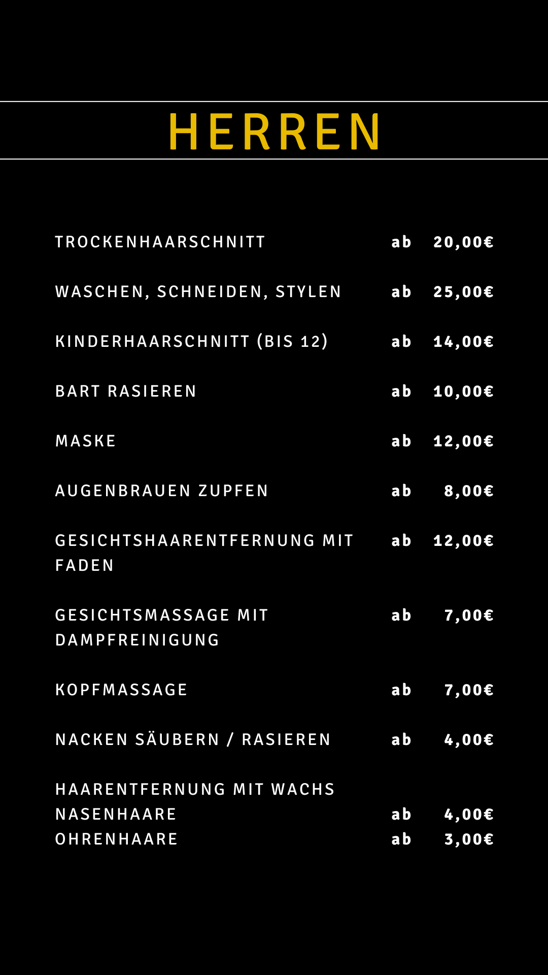 Diaa Barbershop Preise Herren